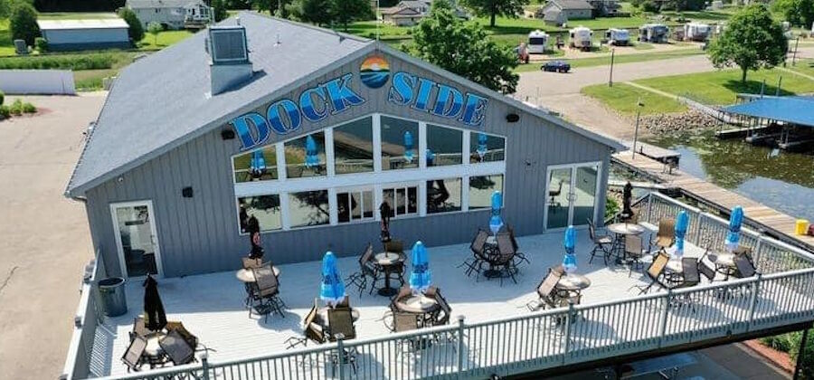 Aerial View of Outdoor Patio @ Dockside Marina • Bar • Grille